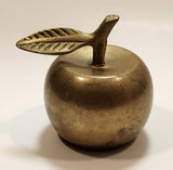 Vintage Brass Metal 3" Tall Apple with Leaf