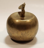 Vintage Brass Metal 3" Tall Apple with Leaf