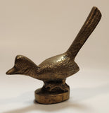 Vintage Roadrunner Bird with Tail Up 6" Brass Metal Figurine