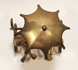 Frog Couple on Bench with Umbrella 5" Tall Brass Ornament Made in India