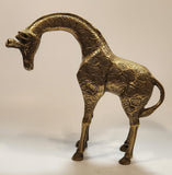 Vintage Mother Giraffe and Baby Giraffe Set of Brass Figurines