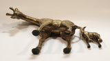 Vintage Mother Giraffe and Baby Giraffe Set of Brass Figurines