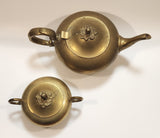 Vintage Teapot and Sugar Bowl Brass Metal Set Made in India