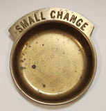 Vintage 1970s Small Change Brass Metal Coin Dish Tray