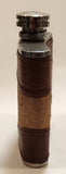 Brown Leather Wrapped Stainless Steel Hip Flask