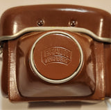 Vintage Braun Nuremburg Paxette Electromatic 40mm Rangefinder Film Camera in Brown Leather Case