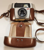 Vintage Braun Nuremburg Paxette Electromatic 40mm Rangefinder Film Camera in Brown Leather Case