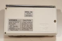 Citizen Backlight Unit 92TA VHF UHF Portable Pocket Size Television with AC and DC Adapters