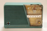 Vintage 1960s Transistorized Eight-Transistor Candle Green Bakelite AM Radio Made in Japan