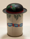 Vintage Daher Cap Tins Lady Snowman Can Christmas Ornament
