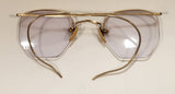 Antique 1930s J. J. Butchart Optometrist G. Woodward Ltd. Edmonton Bosch & Lomb 12K Gold 1/10 Wire Frame Eye Glasses in Case with Rag