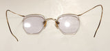 Antique 1930s J. J. Butchart Optometrist G. Woodward Ltd. Edmonton Bosch & Lomb 12K Gold 1/10 Wire Frame Eye Glasses in Case with Rag
