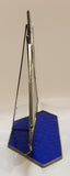 Vintage Beautiful Cobalt Blue and Clear Iridescent 9" Leaded Stained Glass Ship Sail Boat Sculpture