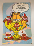 1978 Carlton United Features Syndicate Garfield Chocolate-- It's Not Just For Breakfast Anymore. Jim Davis 7 1/4" x 10 1/2" Over Sized Greeting Card