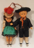 Vintage Celluloid German Boy and Girl with Sleepy Eyes 3 1/2" Tall Toy Dolls