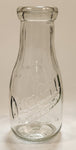 Vintage Blue Ribbon Quality Products Weaver Milk 7 1/4" Tall Embossed Clear Glass Bottle