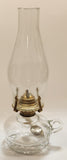 Vintage Lamplight Farms 11 1/2" Tall Glass Base Oil Lamp with Finger Loop Handle