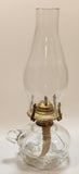 Vintage Lamplight Farms 11 1/2" Tall Glass Base Oil Lamp with Finger Loop Handle