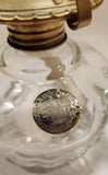 Vintage Lamplight Farms 11 1/2" Tall Glass Base Oil Lamp with Finger Loop Handle