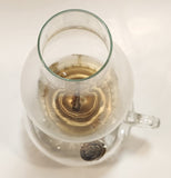 Vintage Lamplight Farms 11 1/2" Tall Glass Base Oil Lamp with Finger Loop Handle