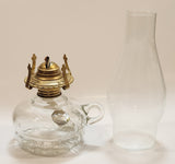 Vintage Lamplight Farms 11 1/2" Tall Glass Base Oil Lamp with Finger Loop Handle