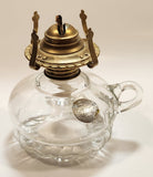 Vintage Lamplight Farms 11 1/2" Tall Glass Base Oil Lamp with Finger Loop Handle