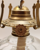 Vintage Lamplight Farms 11 1/2" Tall Glass Base Oil Lamp with Finger Loop Handle