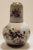 Vintage 1898 China Company Pink Rose Flowers Bedside Porcelain Water Carafe Water Jug with Cup Lid