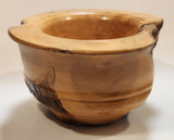 Vintage Bark Inclusion 7 1/2" Maple Like Burl Wood Bowl