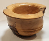 Vintage Bark Inclusion 7 1/2" Maple Like Burl Wood Bowl