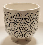 Urban Trends 5" Tall Footed Ceramic Round Pot