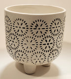 Urban Trends 5" Tall Footed Ceramic Round Pot