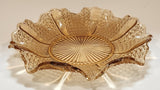 Vintage Sowerby 2266 Chunky Ruffled Edge Peach Marigold Carnival Glass Plate