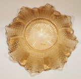 Vintage Sowerby 2266 Chunky Ruffled Edge Peach Marigold Carnival Glass Plate