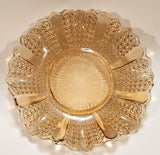 Vintage Sowerby 2266 Chunky Ruffled Edge Peach Marigold Carnival Glass Plate