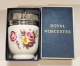 Royal Worcester King Size Flowers Egg Coddler Poacher Porcelain Jar with Metal Lid Made in England New in Box