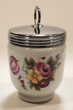 Royal Worcester King Size Flowers Egg Coddler Poacher Porcelain Jar with Metal Lid Made in England New in Box