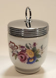 Royal Worcester King Size Flowers Egg Coddler Poacher Porcelain Jar with Metal Lid Made in England New in Box