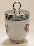 Royal Worcester King Size Flowers Egg Coddler Poacher Porcelain Jar with Metal Lid Made in England New in Box
