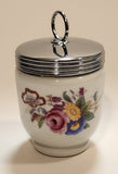 Royal Worcester King Size Flowers Egg Coddler Poacher Porcelain Jar with Metal Lid Made in England New in Box