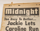 Midnight December 22 1975 Too Busy To Bother... Jackie Lets Caroline Run Wild In London Tabloid Newspaper