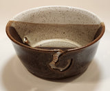 Vintage Brown Tones Yarn Bowl 7 3/4" Stoneware Pottery Dish