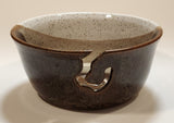 Vintage Brown Tones Yarn Bowl 7 3/4" Stoneware Pottery Dish