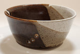 Vintage Brown Tones Yarn Bowl 7 3/4" Stoneware Pottery Dish