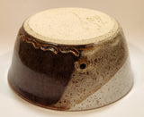 Vintage Brown Tones Yarn Bowl 7 3/4" Stoneware Pottery Dish