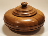 Vintage Teak Wood Candy Nut Dish Trinket Box With Lid