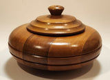 Vintage Teak Wood Candy Nut Dish Trinket Box With Lid
