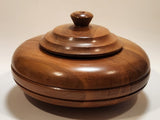 Vintage Teak Wood Candy Nut Dish Trinket Box With Lid