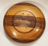 Vintage Teak Wood Candy Nut Dish Trinket Box With Lid