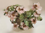 Vintage Chinese Art 12 1/2" Tall Pink Cherry Blossom Green Glass Jade Tree Ceramic Planter Fake Plant Sculpture